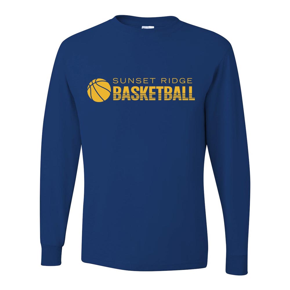Basketball Stripes ~ 50/50 Long Sleeve T-Shirt ~ Sunset Ridge Middle School