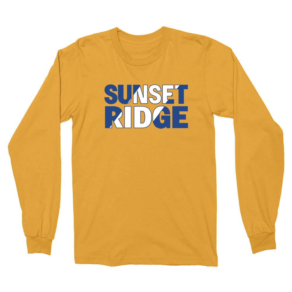 SPLIT SUNSET RIDGE LONG SLEEVE TEE ~ SUNSET RIDGE SCHOOL ~ youth & adult ~ classic unisex fit