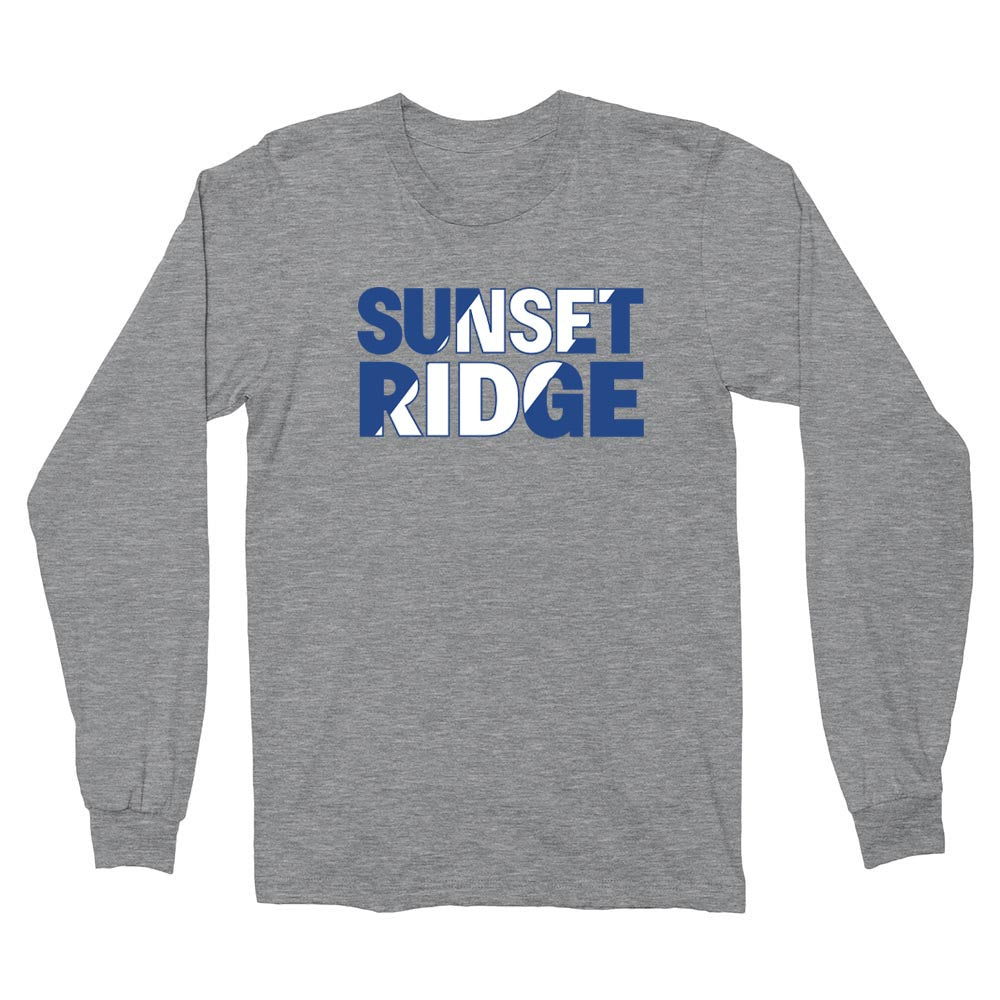 SPLIT SUNSET RIDGE LONG SLEEVE TEE ~ SUNSET RIDGE SCHOOL ~ youth & adult ~ classic unisex fit