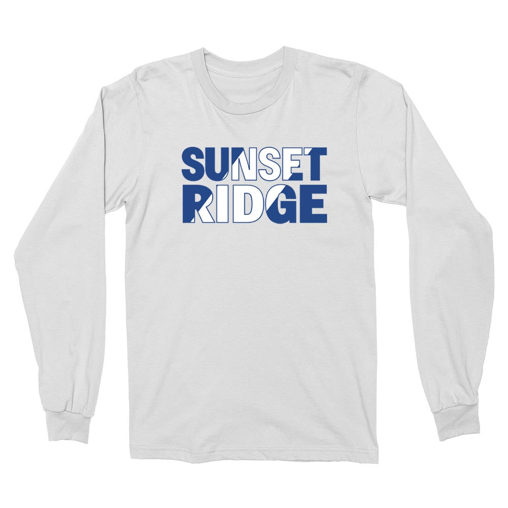 SPLIT SUNSET RIDGE LONG SLEEVE TEE ~ SUNSET RIDGE SCHOOL ~ youth & adult ~ classic unisex fit