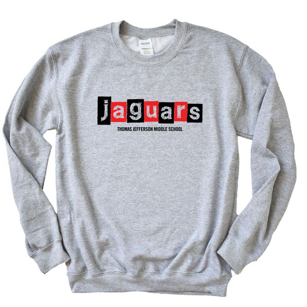 Jaguars Scribble ~ Crewneck Sweatshirt ~ Thomas Jefferson Middle School