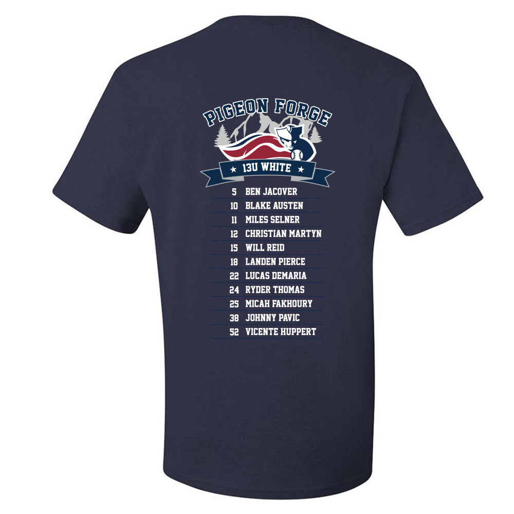 Glenview Patriots 13U White Pigeon Forge ~ 50/50 T-Shirt ~ Glenview Patriots