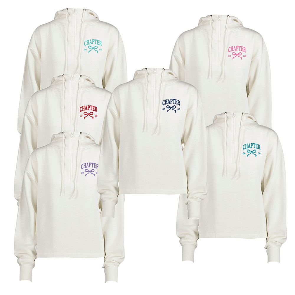 Custom Chapter Tied Together ~ Ladies Boxy Quarter Zip Hood ~ BBYO GMR