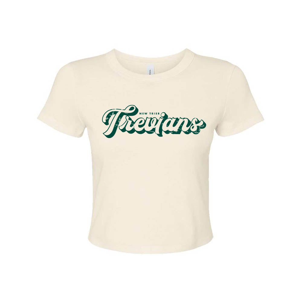 Trevians Vintage Script ~ Micro Rib Baby Tee ~ New Trier High School