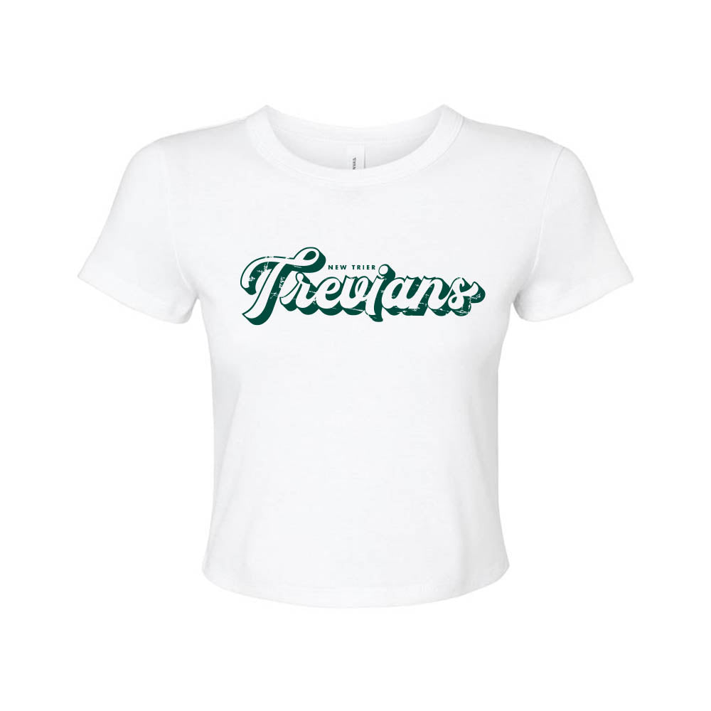 Trevians Vintage Script ~ Micro Rib Baby Tee ~ New Trier High School