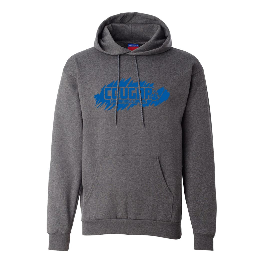 Cougar Head ~ Powerblend Hoodie ~ Vernon Hills High School Swim & Dive