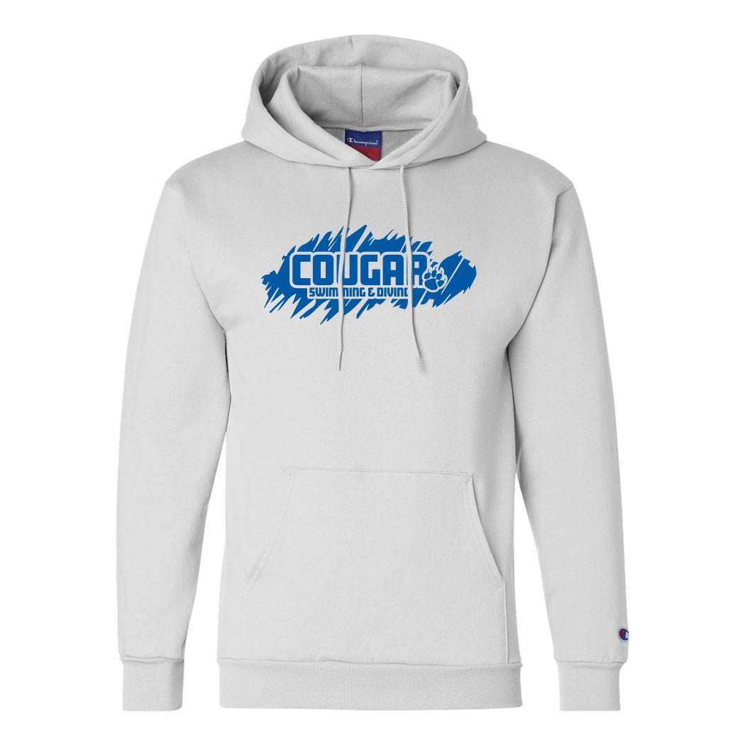 Cougar Head ~ Powerblend Hoodie ~ Vernon Hills High School Swim & Dive