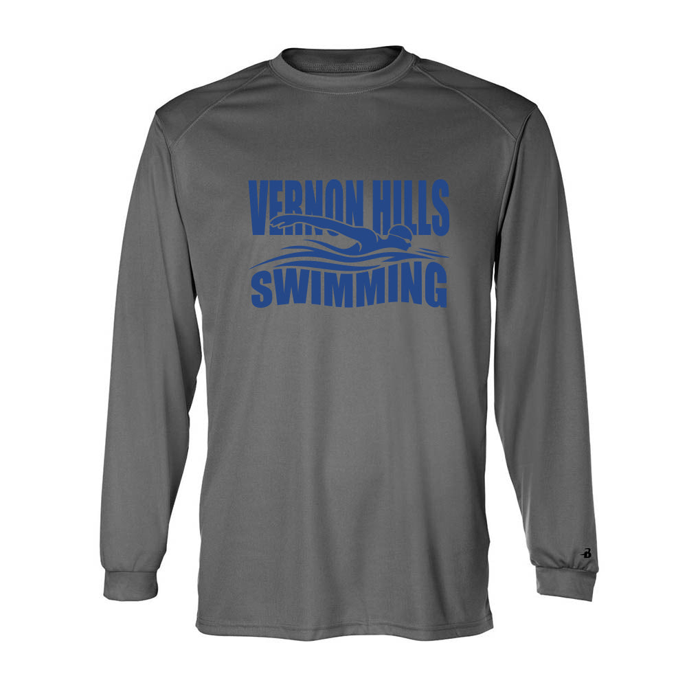Vernon Hills Swimming ~ Performance Long Sleeve T-Shirt ~ Vernon Hills High School Swim & Dive