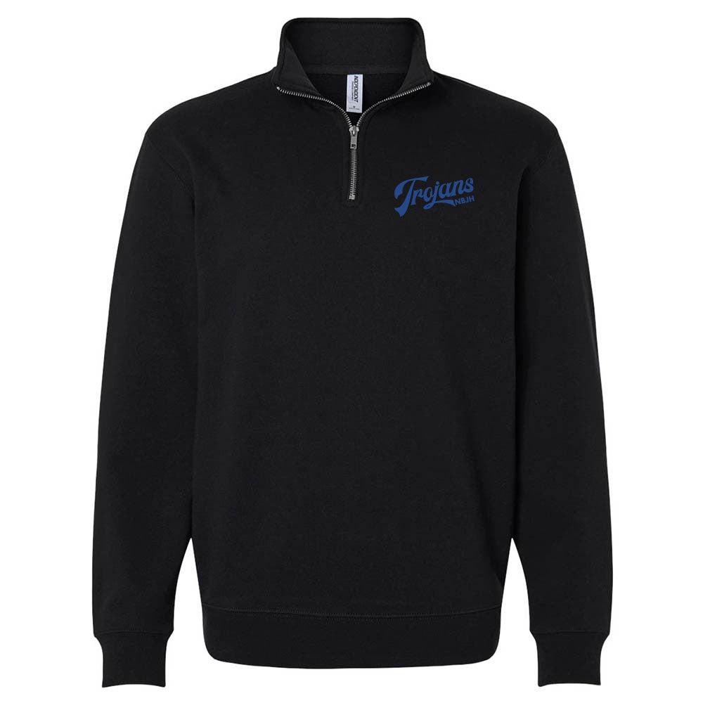 Vintage Script Trojans ~ Quarter-Zip Sweatshirt ~ Northbrook Junior High School