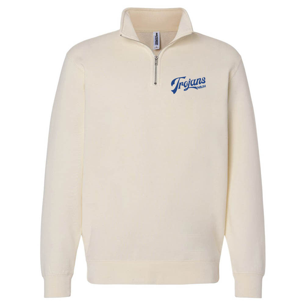 Vintage Script Trojans ~ Quarter-Zip Sweatshirt ~ Northbrook Junior High School