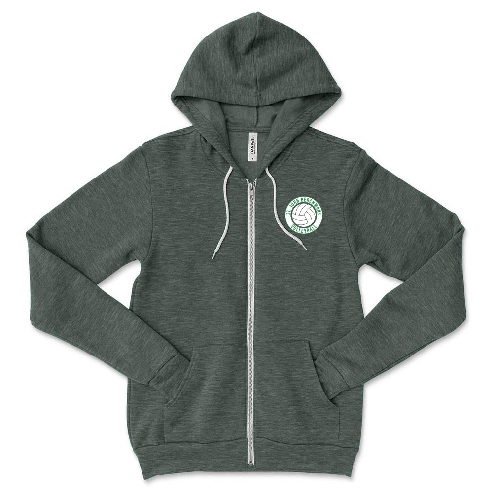 Volleyball Badge ~ Zip Hoodie ~ SJB Athletics