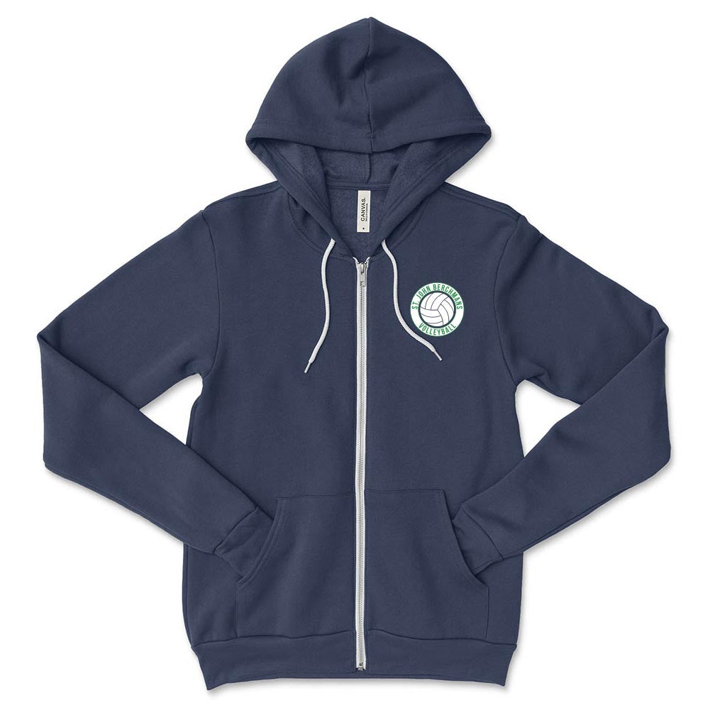 Volleyball Badge ~ Zip Hoodie ~ SJB Athletics
