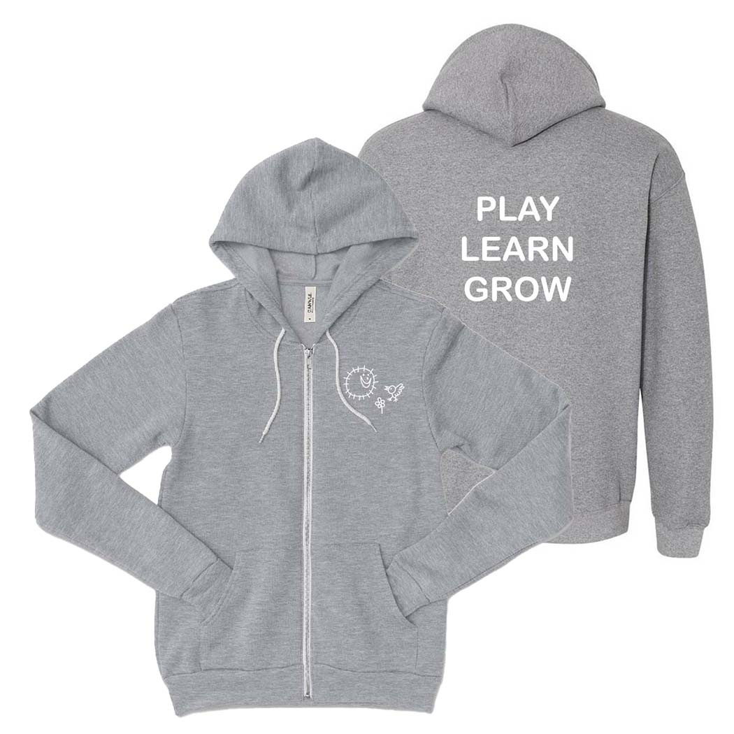 Play Learn Grow ~ Zip Hoodie ~ Wilmette Community Nursery School
