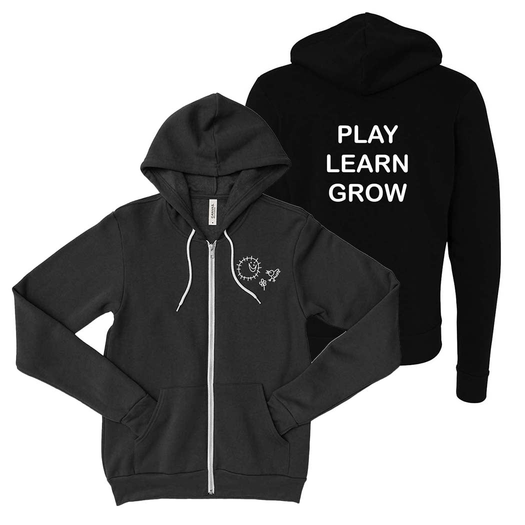 Play Learn Grow ~ Zip Hoodie ~ Wilmette Community Nursery School