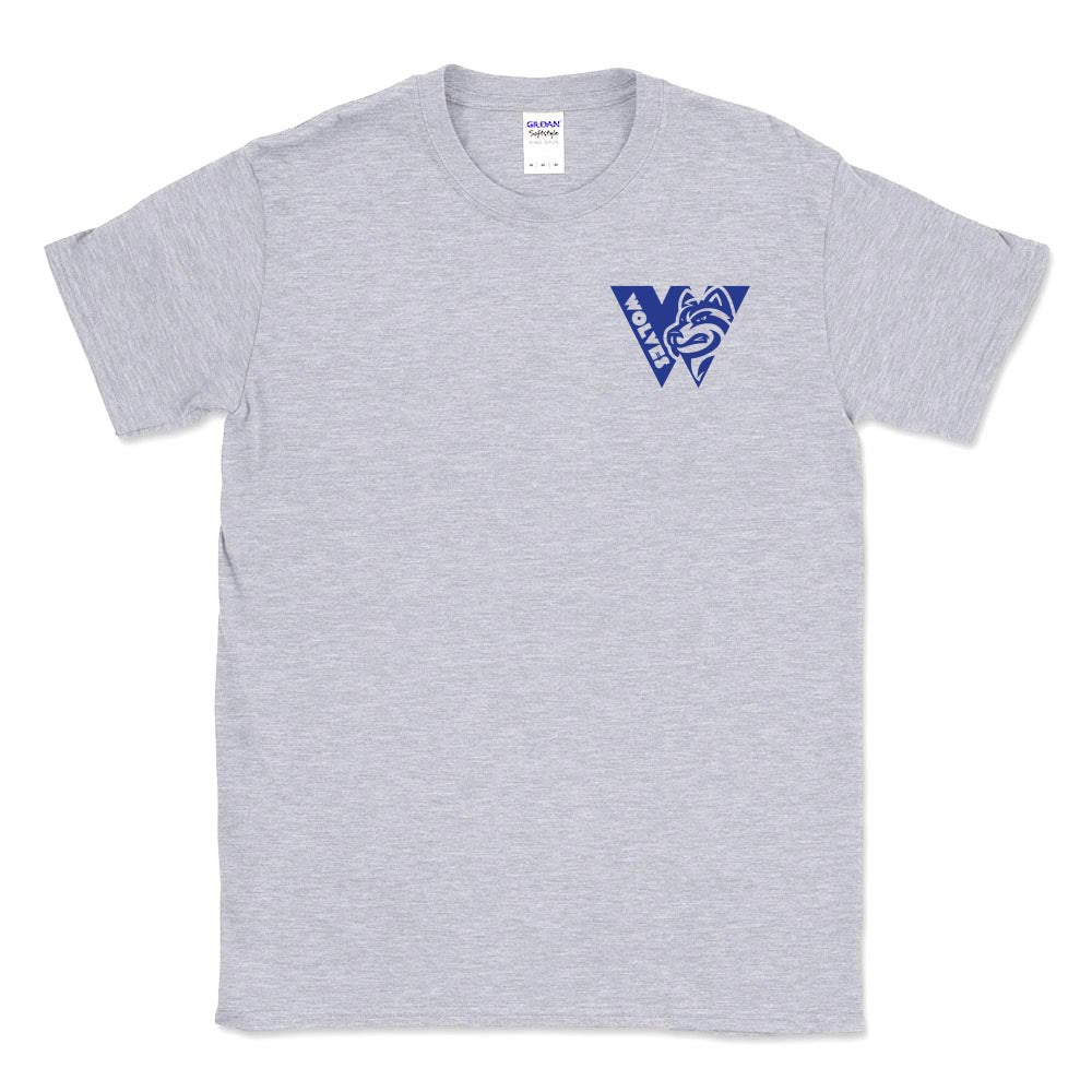 W Wolves ~ Cotton T-Shirt ~ Woodlawn Middle School