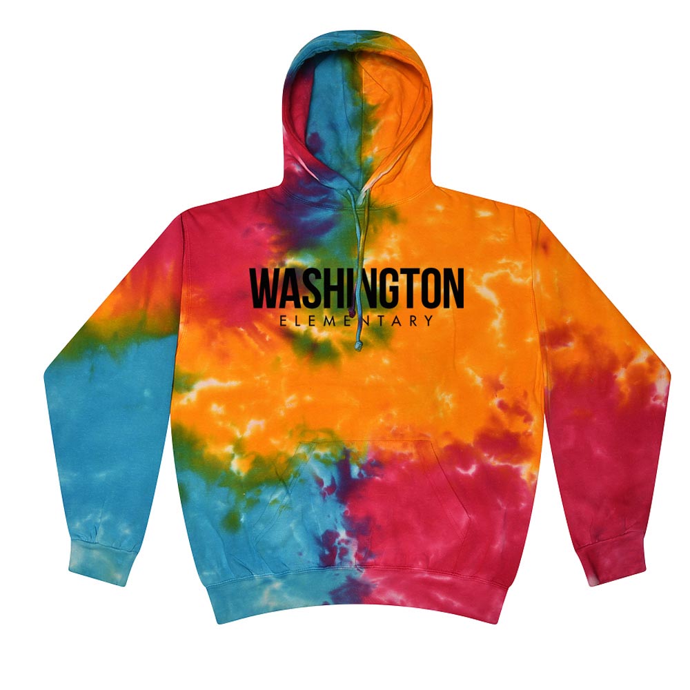 MODERN TIE DYE HOODIE ~ WASHINGTON ELEMENTARY SCHOOL ~ youth & adult ~ classic fit