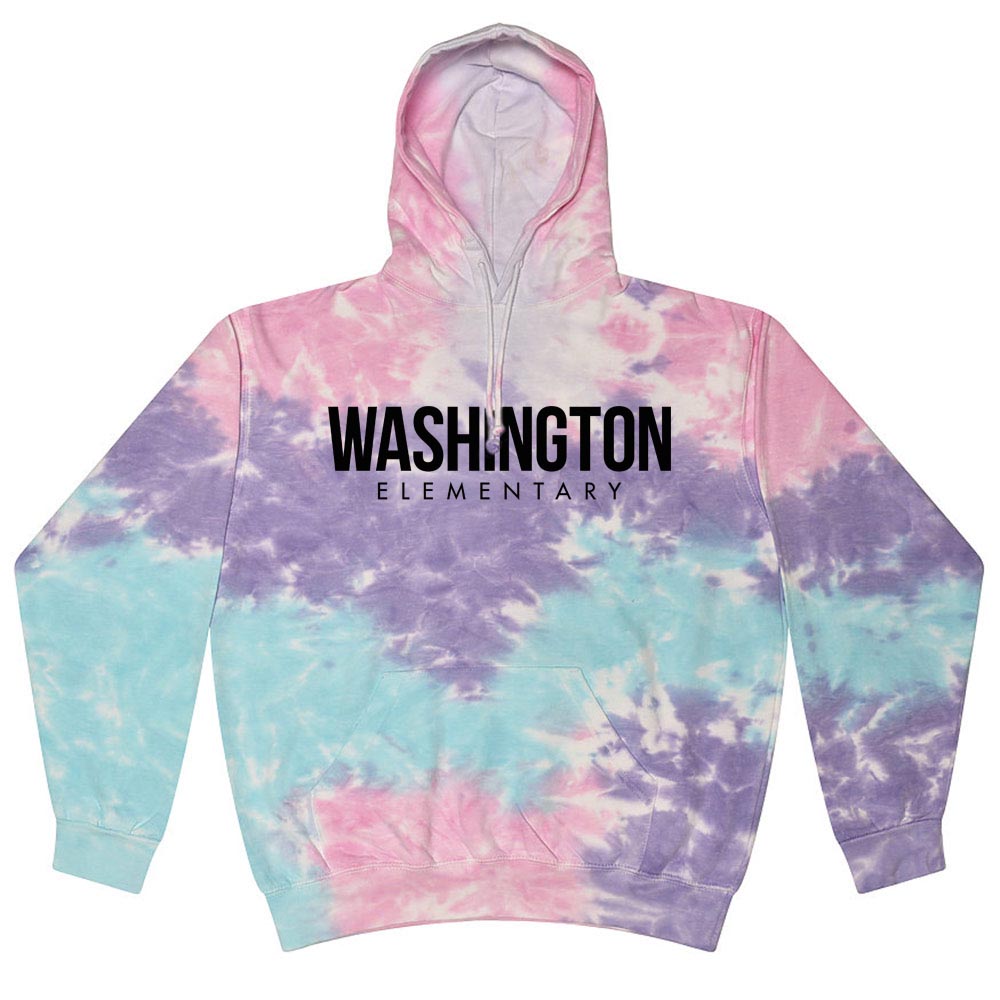 MODERN TIE DYE HOODIE ~ WASHINGTON ELEMENTARY SCHOOL ~ youth & adult ~ classic fit