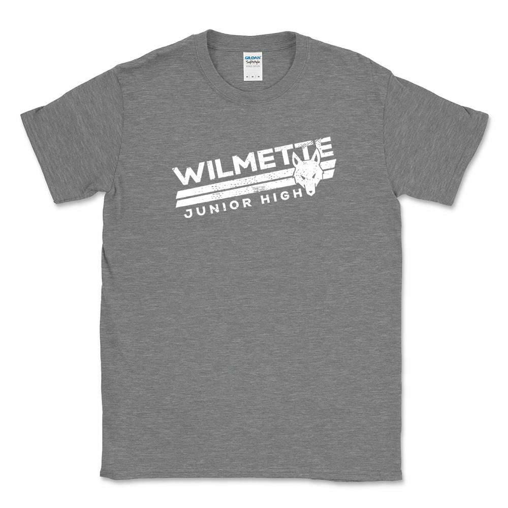 Mascot Stripes ~ Cotton T-Shirt ~ Wilmette Junior High School
