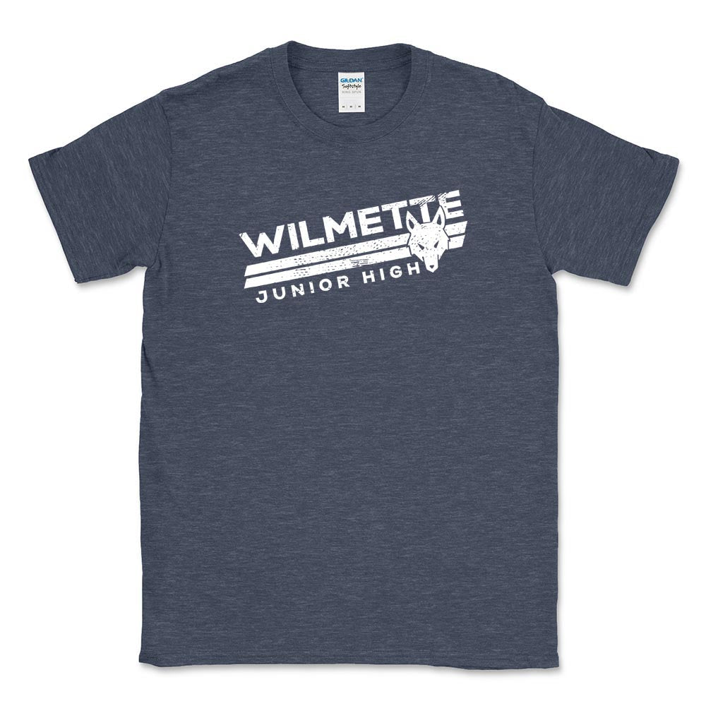 Mascot Stripes ~ Cotton T-Shirt ~ Wilmette Junior High School