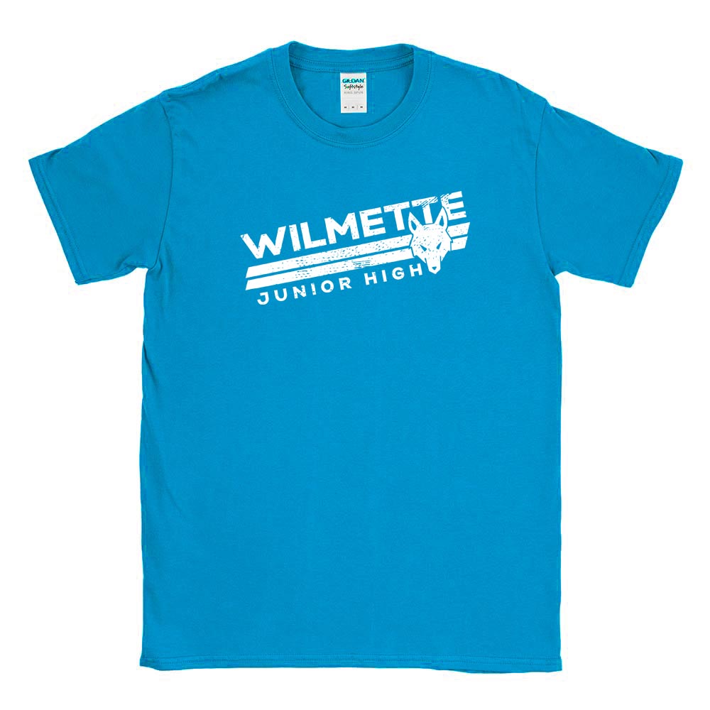 Mascot Stripes ~ Cotton T-Shirt ~ Wilmette Junior High School