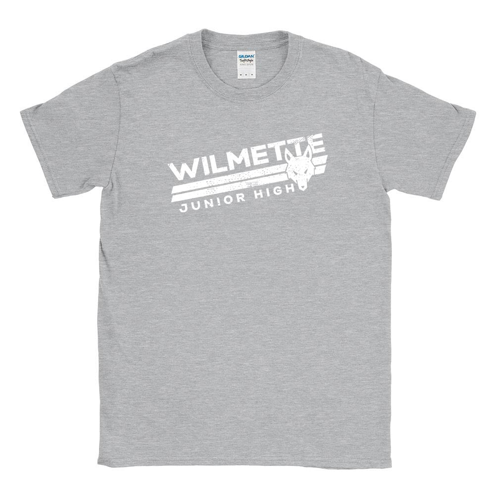 Mascot Stripes ~ Cotton T-Shirt ~ Wilmette Junior High School