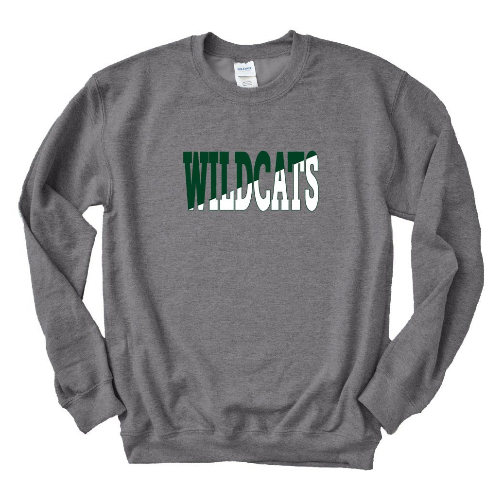 Split Wildcats ~ Crewneck Sweatshirt ~ Wood Oaks Junior High