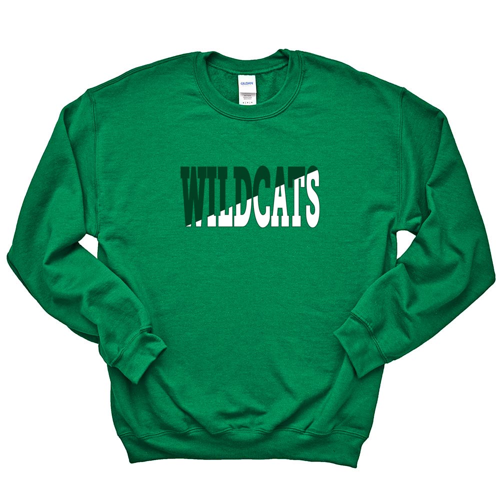 Split Wildcats ~ Crewneck Sweatshirt ~ Wood Oaks Junior High