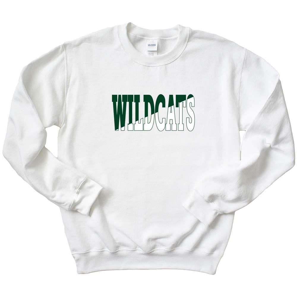 Split Wildcats ~ Crewneck Sweatshirt ~ Wood Oaks Junior High