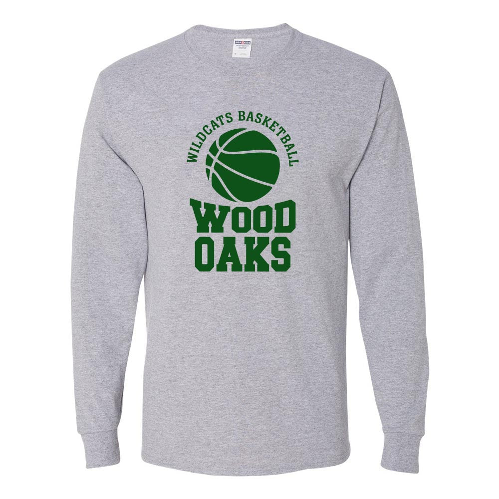 Basketball ~ Long Sleeve 50/50 T-Shirt ~ Wood Oaks Athletics