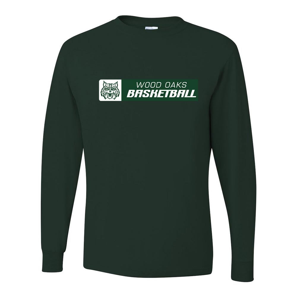Basketball Horizontal ~ Long Sleeve Dripower T-Shirt ~ Wood Oaks Athletics
