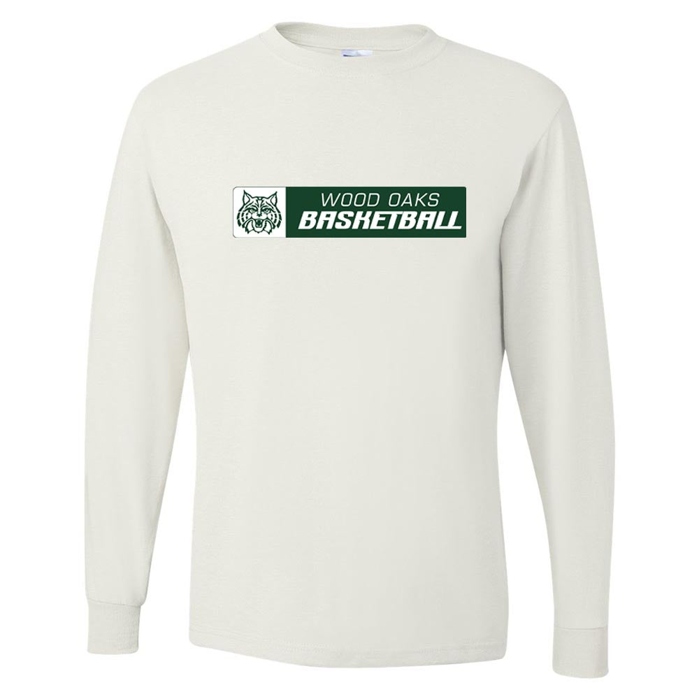 Basketball Horizontal ~ Long Sleeve 50/50 T-Shirt ~ Wood Oaks Athletics