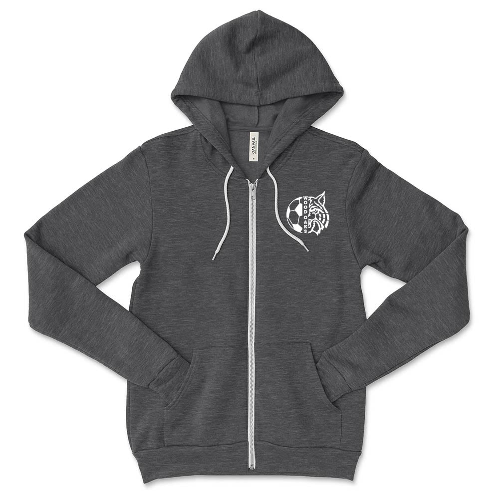 SOCCER ZIP HOODIE ~ WOOD OAKS ATHLETICS ~ youth & adult ~ classic unisex fit