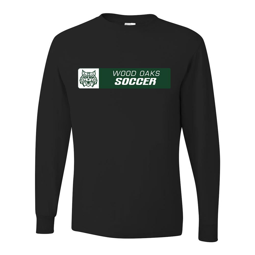 Soccer Horizontal ~ Long Sleeve 50/50 T-Shirt ~ Wood Oaks Athletics