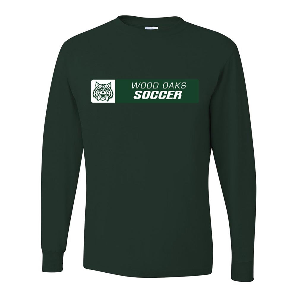 Soccer Horizontal ~ Long Sleeve 50/50 T-Shirt ~ Wood Oaks Athletics