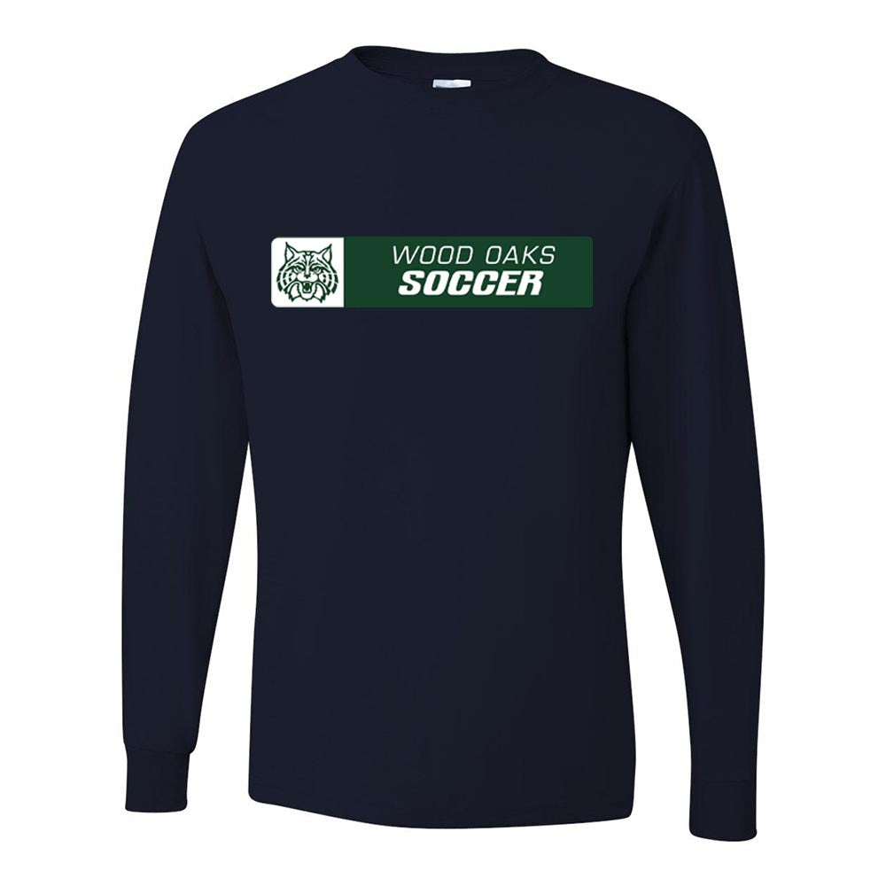 Soccer Horizontal ~ Long Sleeve 50/50 T-Shirt ~ Wood Oaks Athletics