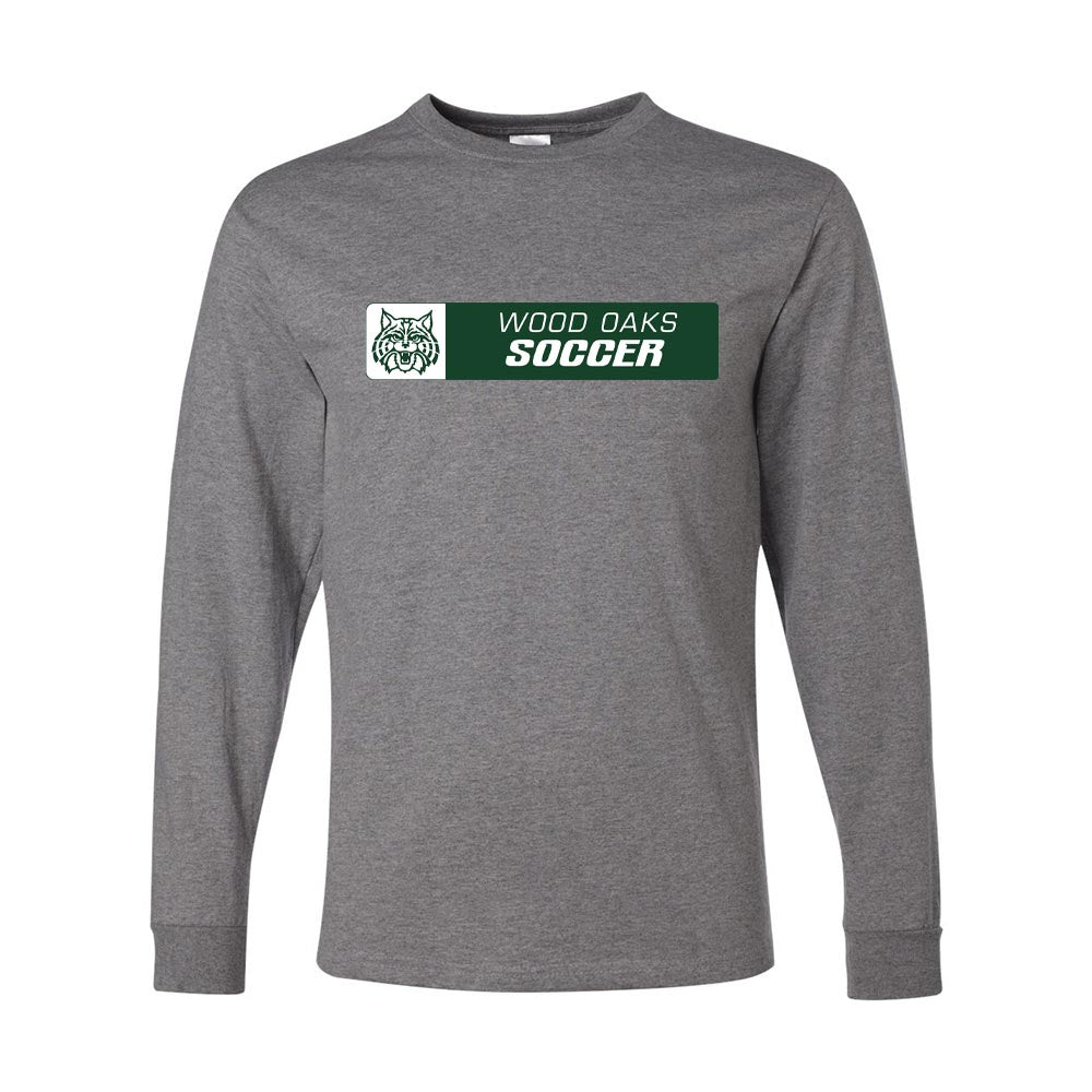 Soccer Banner ~ 50/50 Long Sleeve T-Shirt ~ Wood Oaks Athletics-oxford