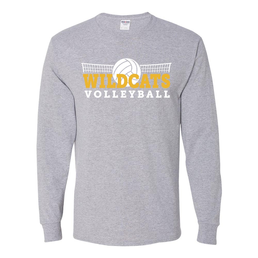 Volleyball ~ Long Sleeve 50/50 T-Shirt ~ Wood Oaks Athletics