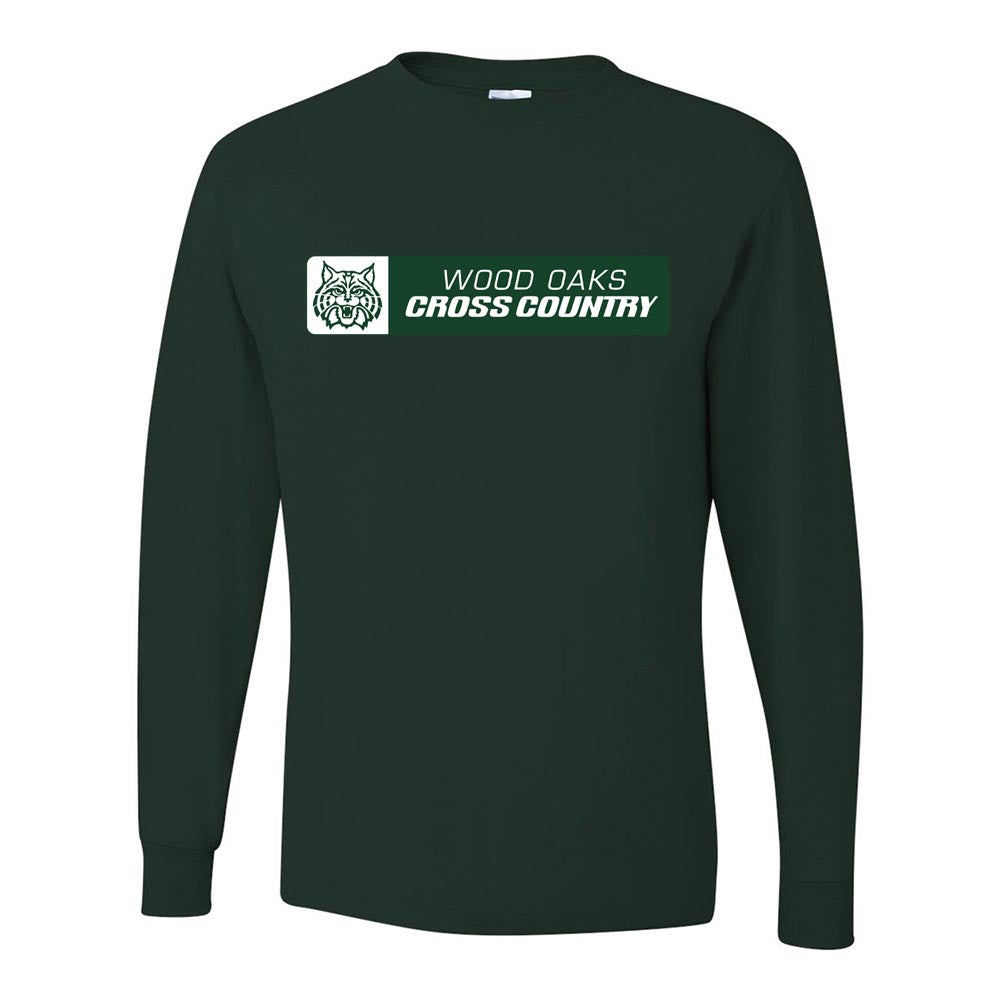 Cross Country Horizontal ~ Long Sleeve 50/50 T-Shirt ~ Wood Oaks Athletics