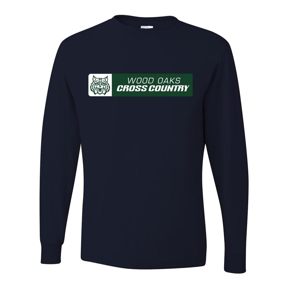 Cross Country Horizontal ~ Long Sleeve 50/50 T-Shirt ~ Wood Oaks Athletics