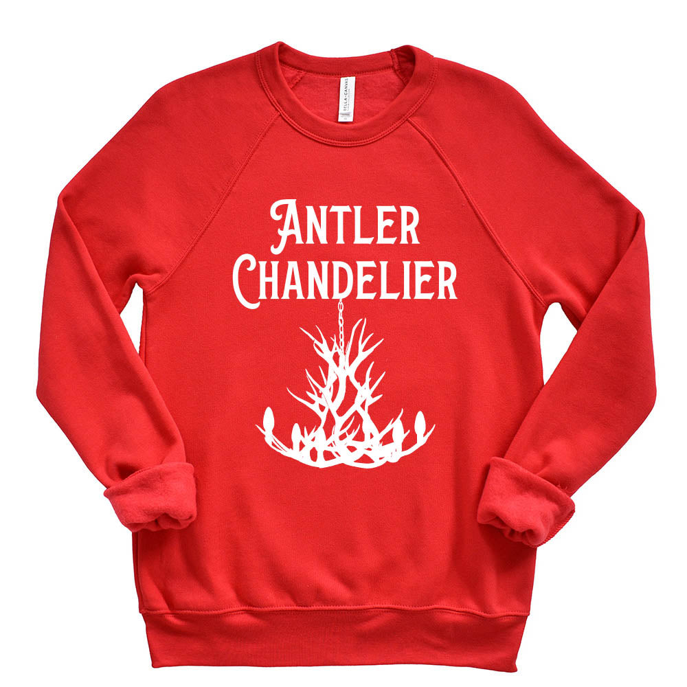 ANTLER CHANDELIER  youth fleece raglan sweatshirt   classic fit