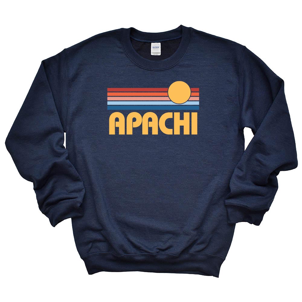 Sunset Stripes ~ Heavy Blend Crewneck Sweatshirt ~ Apachi Day Camp