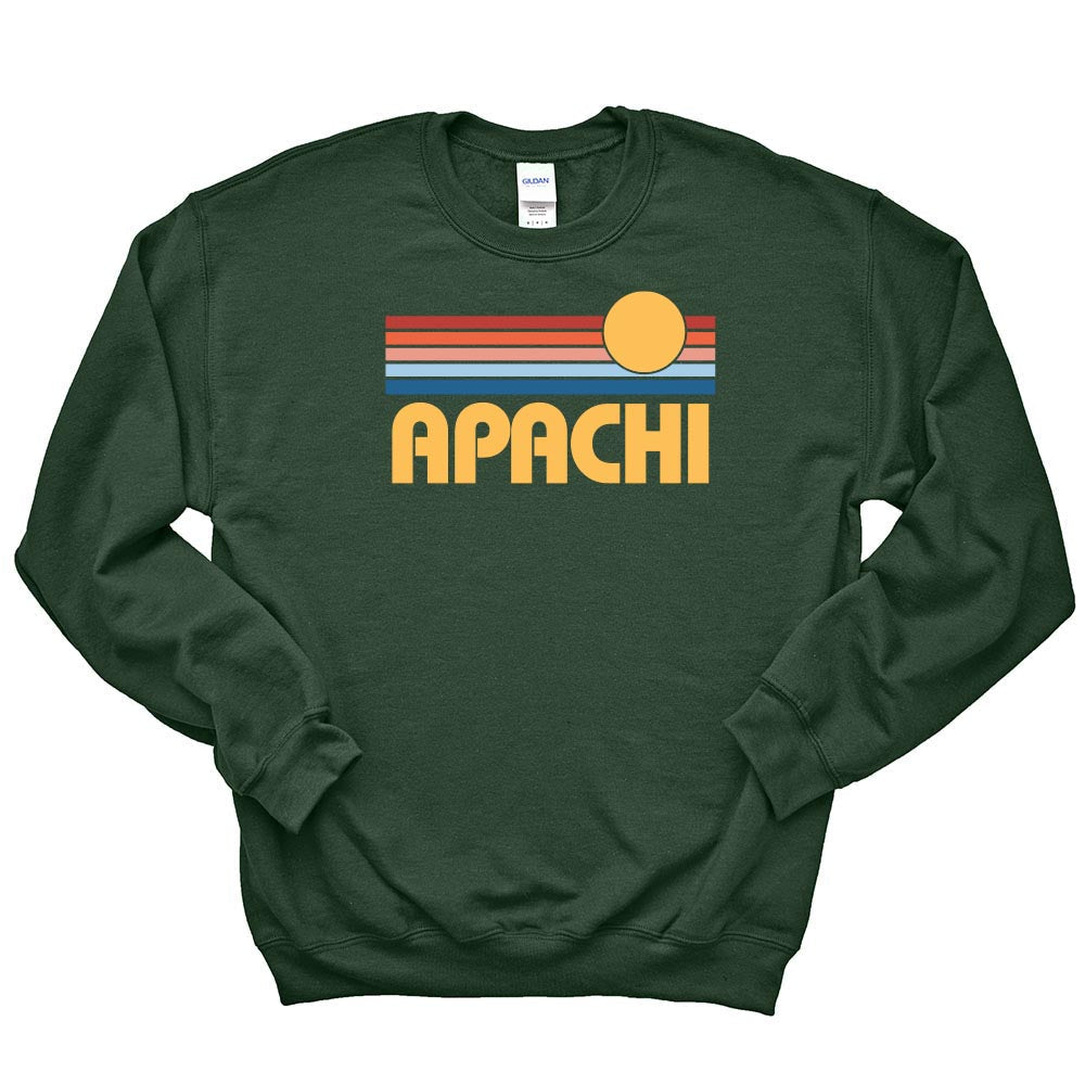 Sunset Stripes ~ Heavy Blend Crewneck Sweatshirt ~ Apachi Day Camp