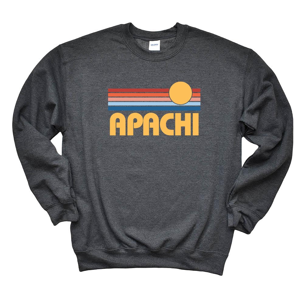 Sunset Stripes ~ Heavy Blend Crewneck Sweatshirt ~ Apachi Day Camp