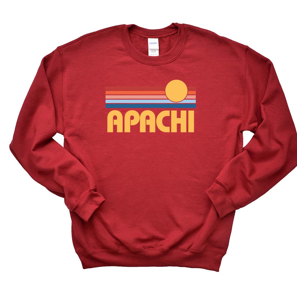 Sunset Stripes ~ Heavy Blend Crewneck Sweatshirt ~ Apachi Day Camp