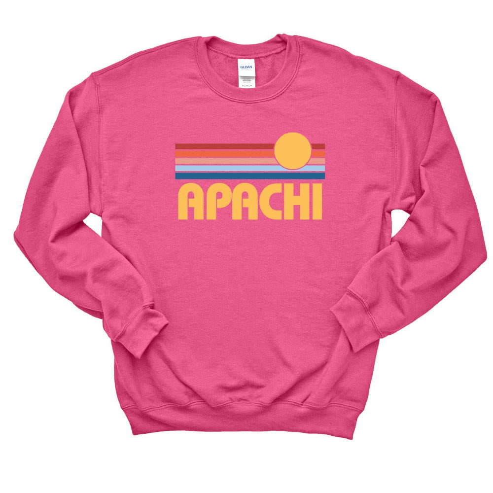 Sunset Stripes ~ Heavy Blend Crewneck Sweatshirt ~ Apachi Day Camp