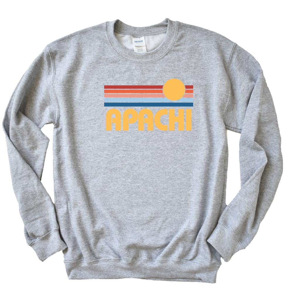 Sunset Stripes ~ Heavy Blend Crewneck Sweatshirt ~ Apachi Day Camp