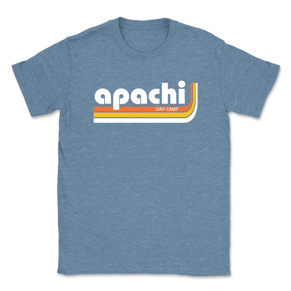 Retro Stripes ~ 50/50 Adult T-Shirt ~ Apachi Day Camp