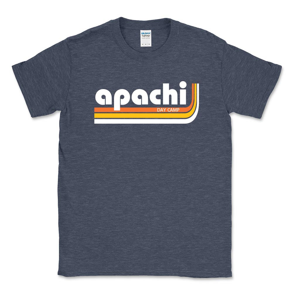 Retro Stripes ~ 50/50 Adult T-Shirt ~ Apachi Day Camp
