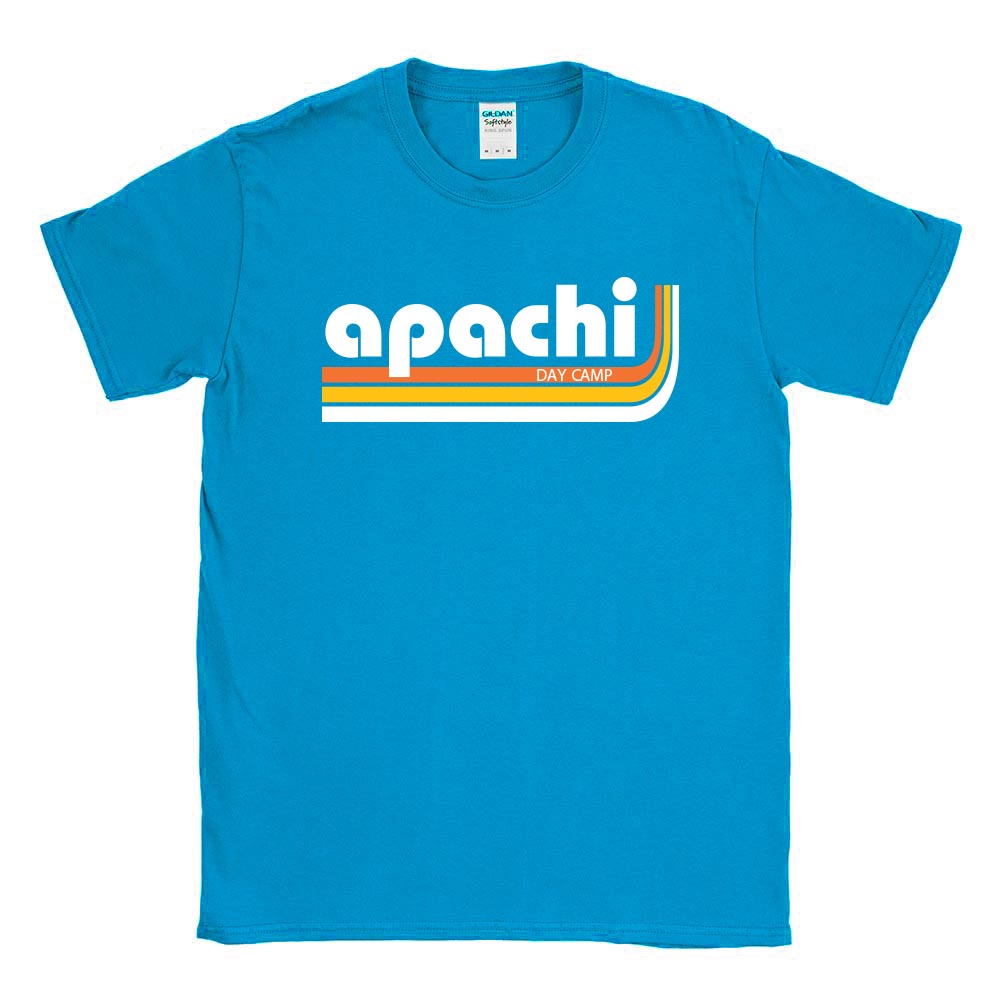 Retro Stripes ~ 50/50 Adult T-Shirt ~ Apachi Day Camp