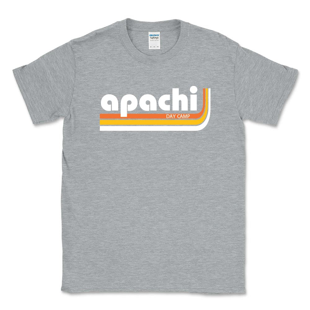 Retro Stripes ~ 50/50 Adult T-Shirt ~ Apachi Day Camp